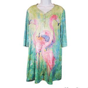 LEOMA LOVEGROVE Tunic/Dress with Pink Flamingos  Size MP